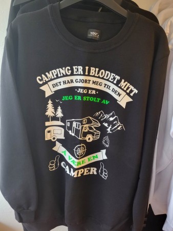 Collegegenser m/Camping trykk